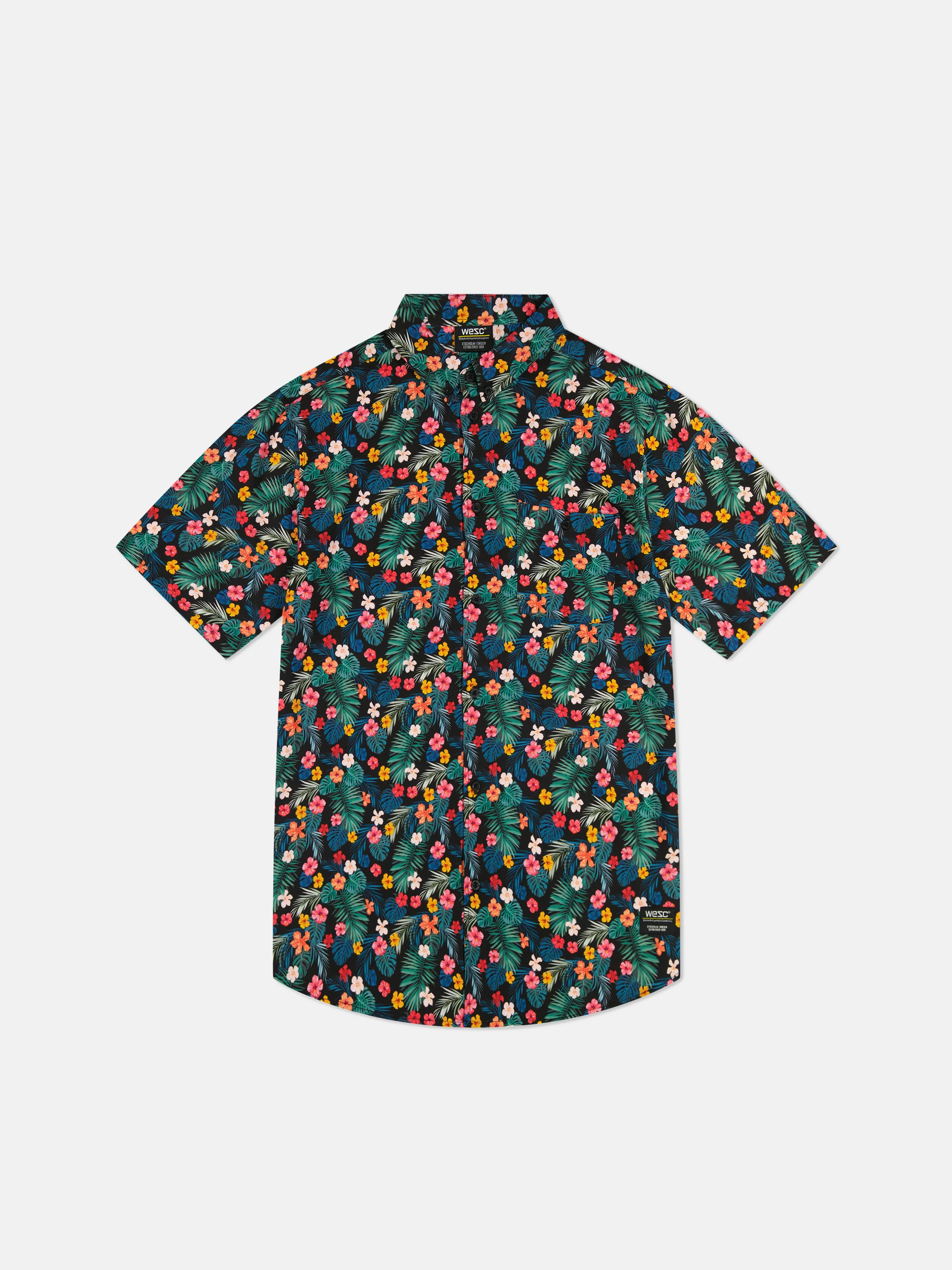 ODEN S/S SHIRT MONSTERA FLOWERS AOP