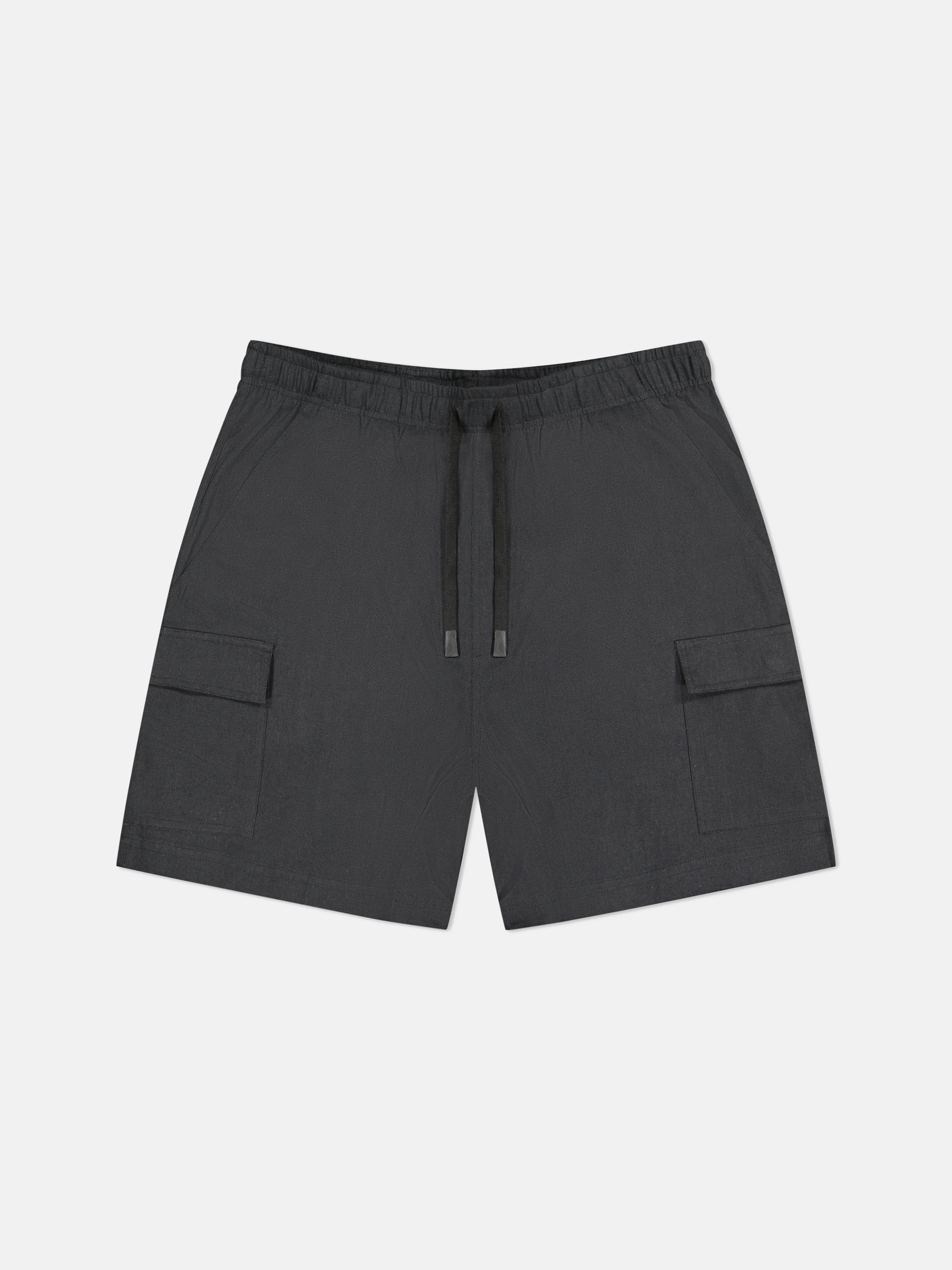 LINEN UTILITY CARGO SHORTS